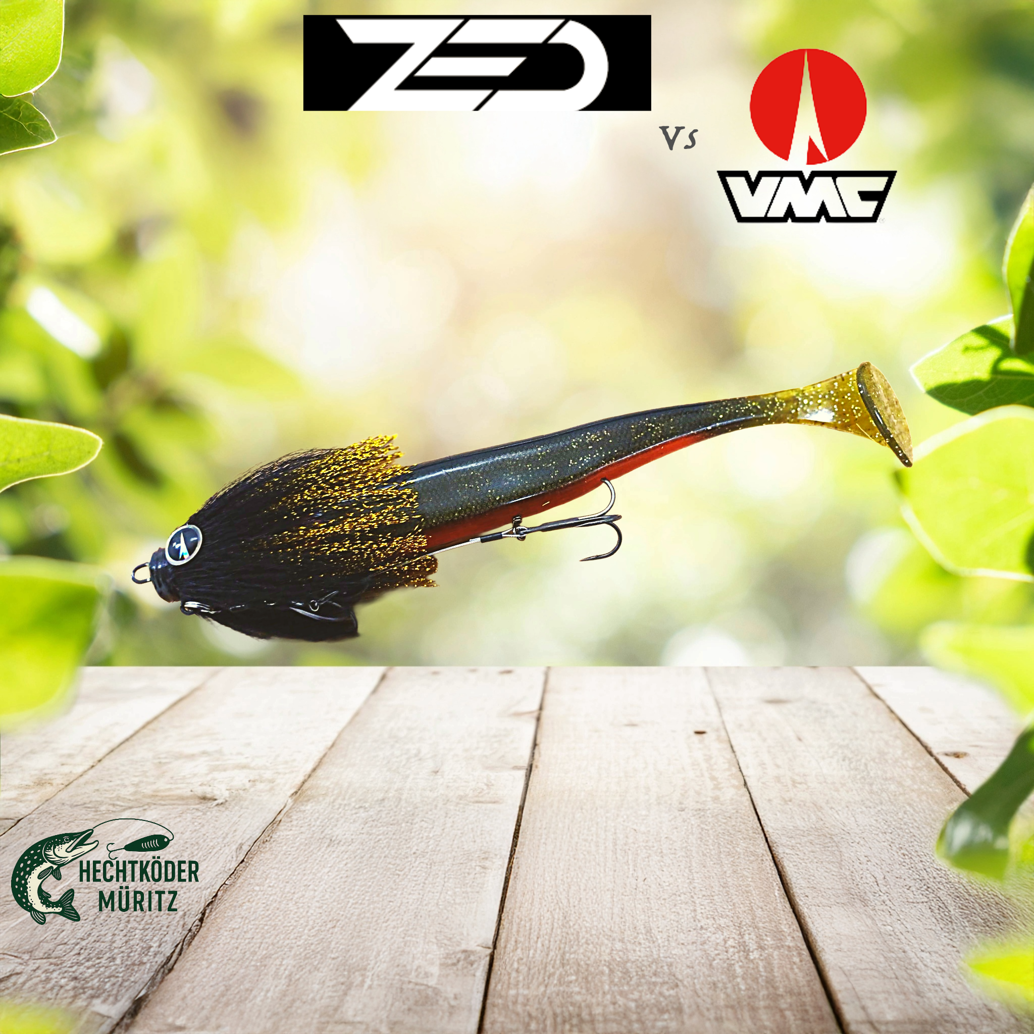 VMC Mustache 20gr Black Widow + ZoccaBait 20cm